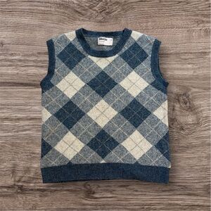 Rita Ora collab PRIMARK Blue and Cream Argyle Sweater Vest